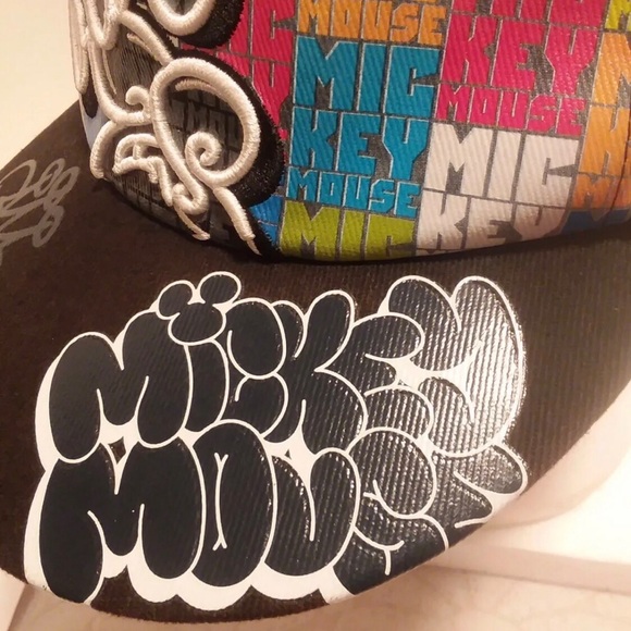 Disney Parks Mickey Mouse Graffiti Baseball Cap Trucker Hat - Picture 5 of 12